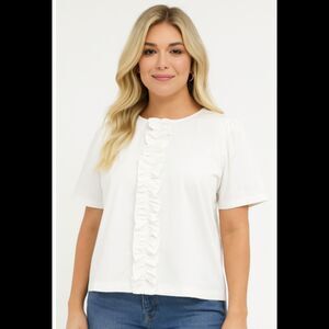 Raoul White Ruffled Blouse